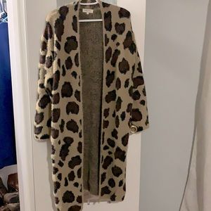 Sweet Lovely Long Cardigan Leopard 1X/2X